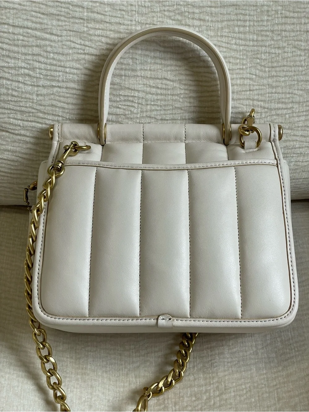 Coach Willis18 Top Handle Turnlock Quilted Crossbody Special Edition Gold Chain